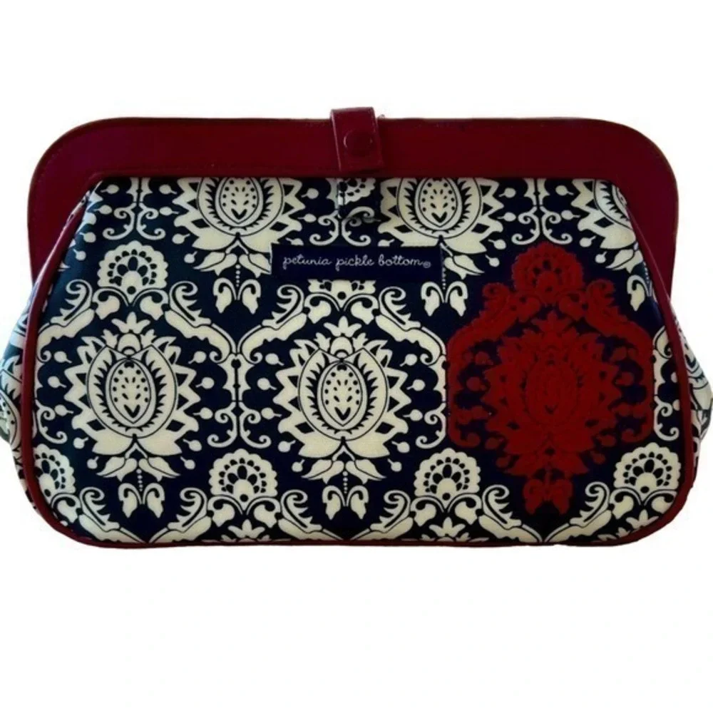 PETUNIA PICKLE BOTTOM red and black diaper changing clutch bag